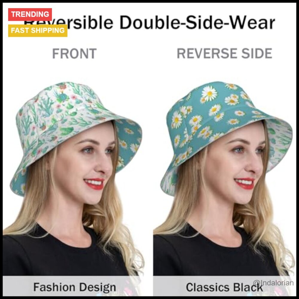 Reversible Bucket Hat Packable Uv Protection Fish… - image 3